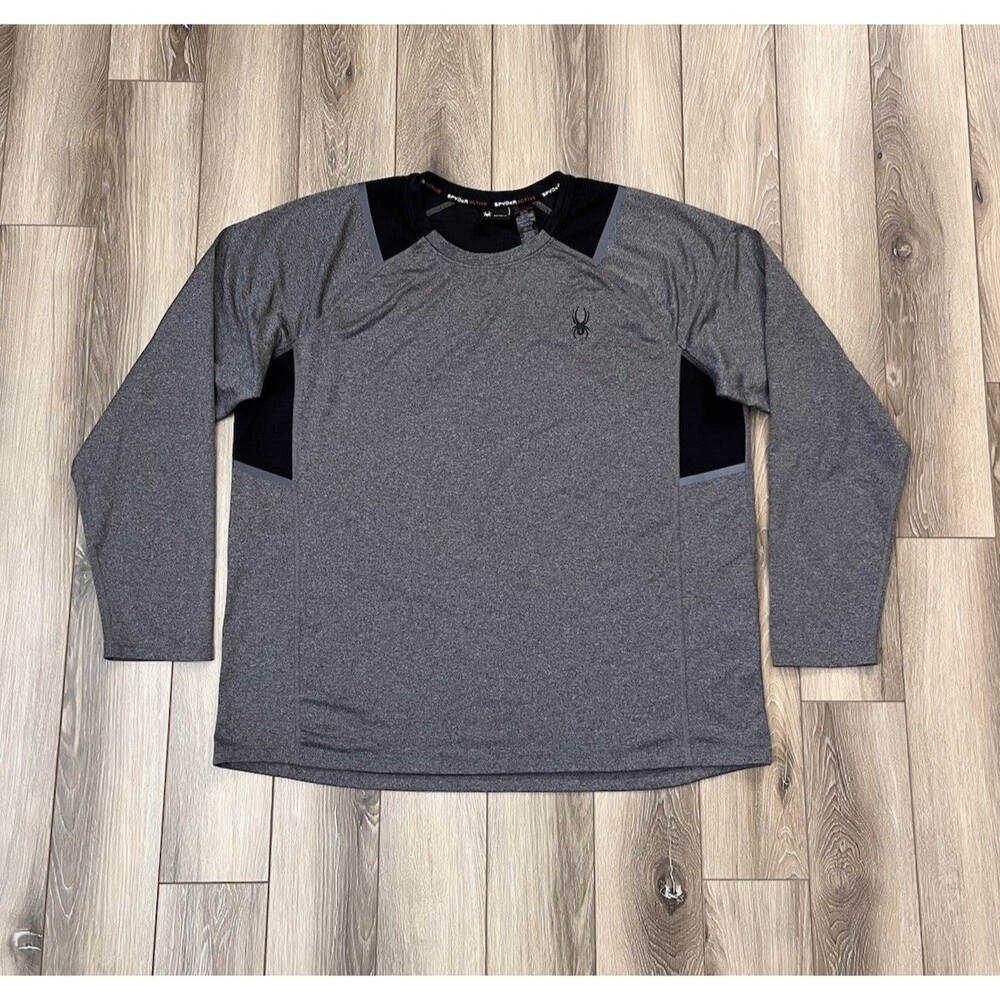 Spyder Active ProWEB Gray Long Sleeve Athletic Crewneck Pullover Size XL